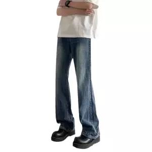 토르 남자 팬츠 캐주얼 부츠컷 세미 스트레이트 긴 바이브 슬림핏 데님팬츠 블루 OPH1