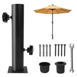 xzwmy 튼튼한 스틸 야외 우산 베이스, 조절 마운트 피크닉 가능한 부두, 홀더, 테이블, 데크, 발코니, 파티오, 고정 꽂이 직경 수영장용