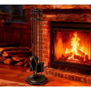 파이어 벽난로 도구 세트 야외/실내 벽난로 액세서리 세트용 경철 불 도구 세트 5개