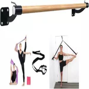 도어 레그 스트레처와 프리미엄 바디 스컬프팅 밴드가 있는 르스테이지 월 마운트 발레 바. 홈 스튜디오