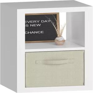 수납함이 있는 책장 2큐브 정리함 모던 우드 오픈 거실용 다기능 디스플레이 선반 침실 홈 오피스 화이트