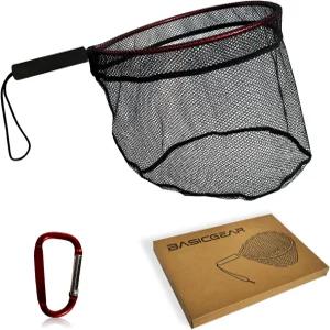 베이직기어 알루미늄 낚시 랜딩 네트 나일론 버전 - 경량 프레임 EVA 플로팅 논슬립 그립 손실 방지 로프