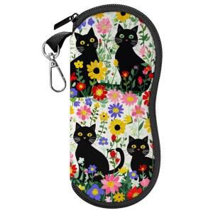 카브레체 안경 케이스 선글라스 소프트 지퍼 라이트 네오프렌 파우치 금속 벨트 클립 에스테틱 귀여운 여성 남성