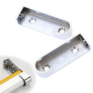 아연 합금 타원형 옷장 레일 16MM 서포트 파이프 튜브 엔드 브래킷 로드 벽걸이