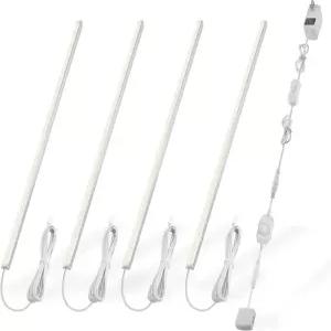 세프랭크 V자형 언더 캐비닛 조명 키트 - 쇼케이스 선반의 매끄러운 위한 4pcs 더 세련된 12인치 디밍