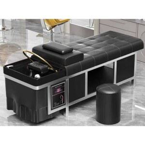 삼푸 침대 테라피 미용실 의자가 자동 관리 미용실샴푸대 헤드 헤어살롱 세면 순환 검은색