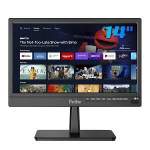 페이허 14인치 소형 스마트 TV 음성 리모컨 Wi Fi HD 평면 컴팩트 주방 가정 RV 또는 이동 중 엔터테인먼트 제공