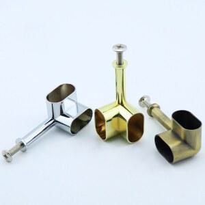 아연 합금 플랜지 시트 파이프 캐비닛 브래킷 홀더 피팅 타원형 하드웨어 옷장 코너 로드 강철 커튼 행잉