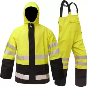 남성용 리존 레인 수트 여성용 방수 헤비 듀티 기어 하이비스 재킷 및 낚시 캠핑용 바지
