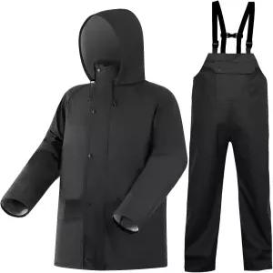 남성용 레인 슈트 방수 헤비 듀티 기어 아웃도어 올 스포츠 워크 낚시 재킷 바지 레인코트