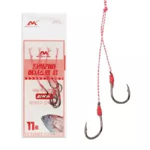 dk 타이라바 롱 어시스트 훅 11호 4개입 참돔바늘