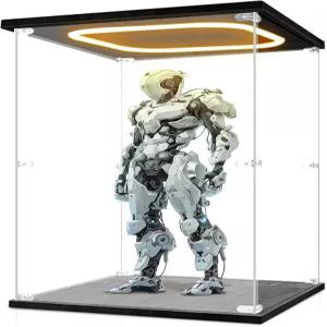 인형용 LED 조명이 있는 더블필 아크릴 디스플레이 케이스 20인치 x 12인치 투명 조립 큐브 박스 스탠드