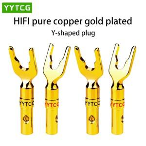 YYTCG 금도금 바나나 플러그 커넥터, 스피커 오디오 나사, 포크 U 및 Y 1pcs4pcs