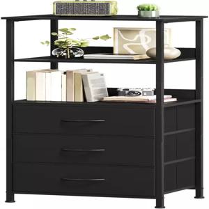 서랍이 있는 솜닷 5단 책장 선반이 높은 데스크톱 정리함 거실 침실 공부방 검은색 스탠드 유닛 전시
