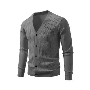 EAMT 남성 가디건 스웨터 빅사이즈 브이넥 YJ1