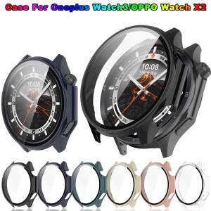 OPPO Watch X2 PC 용 강화 유리 + 케이스 Oneplus 3 하드 스크린 보호기 올라운드 범퍼 커버