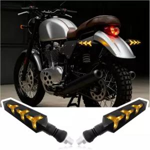 2PCS LED 모터사이클 턴 시그널 플로우 라이트 디자인 앰버 및 25개의 비드가 있는 Y자형 12V 블링크