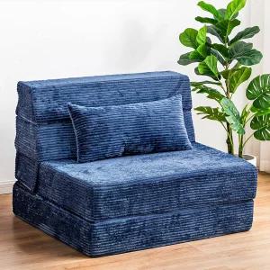 접이식 소파 침대 베개가 있는 컨버터블 의자 고밀도 메모리 폼 거실/기숙사/객실/아파트/홈 오피스용