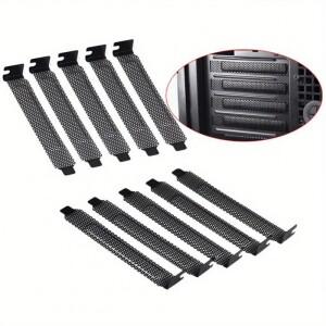 5개 블랙 PCI 슬롯 커버 먼지 필터 블랭킹 플레이트 하드 스틸 나사 포함