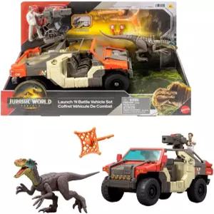 마텔 쥬라기 월드 리바이벌 차량 인간 피규어 1종과 공룡 1종 N 배틀 트럭 마틴 크렙스 랩터 터렛 투사체