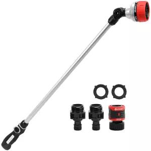 7가지 워터링 패턴 엄지 컨트롤이 있는 Eden 96618 롱 메탈 가든 완드 퀵 커넥트 스타터 세트 번들