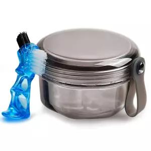 누수 방지 틀니 케이스 침지 컵 가짜 치아 용기 치과용 목욕 홀더 보관함 청소기 - 및 뚜껑 방수 투명 블랙