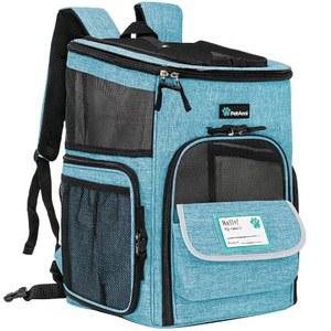 펫아미 반려견 배낭 항공사 승인 소형 고양이 휴대용 배낭 반려동물 여행 하이킹 캠핑을 위한 통풍이 잘되는 부드러운 최대 18파운드 터쿼이즈