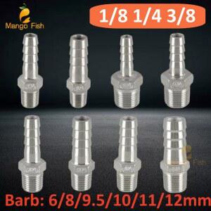 304 스테인리스 스틸 파고다 커넥터 호스 바브 스레드 8BSP PC 황동 파이프 피팅 6MM 8MM 10MM 12MM