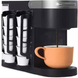 큐리그용 SUNGRACE K-컵 커피 포드 홀더 사이드 마운트 보관 정리함 소형 카운터에 적합 블랙 10개용 2팩