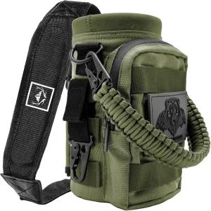 네이처 파이오니어 32 64 128온스 전술 물병 파우치 조절 가능한 어깨끈이 있는 다기능 가방 하프/원 갤런