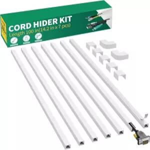 델라무 코드 하이더 벽걸이 TV용 100인치 자가 접착 커버 키트 페인트 가능한 와이어 유연한 케이블 관리