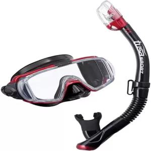 TUSA 스포츠 비시오 트라이-엑스 블랙 시리즈 마스크 및 드라이 스노클 콤보