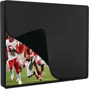 이지동텡 야외 방수 및 방풍 TV 커버 60-65인치 지퍼 포함 65인치 플랫 패널 검은색 두꺼운 패브릭