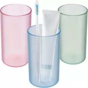 3팩 욕실 텀블러 깨지지 않는 칫솔 컵 플라스틱 홀더 재사용 가능한 구강 청결제 음료 메이크업 브러시