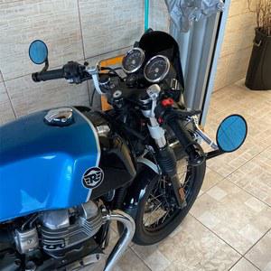 로얄 엔필드 불릿 유성 클래식 350 500 인터셉터 650, CNC 오토바이 바 엔드 미러, 레트로 핸들바 팁, 후면보기