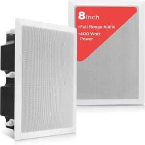 파일 천장 벽걸이 밀폐형 스피커 - 400와트 스테레오 인월/천장 내 8인치 풀레인지 딥 베이스 시스템