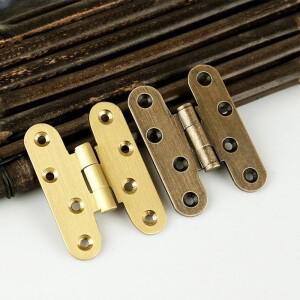 골동품 황동 문짝 경첩, 청동 가구 캐비닛 서랍 버트 힌지, 빈티지 쥬얼리 나무 상자 하드웨어, 4 개