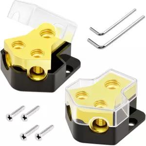 볼리포크 12V 파워 디스트리뷰션 블록 자동차 오디오 2웨이 0/2/4 게이지 출력 고품질 접지 12볼트 암페어