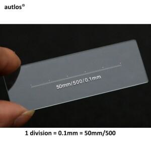 974.T 1 축 현미경 스테이지 마이크로미터 DIV 0.1mm X 눈금자 50mm 실험실 슬라이드  보정