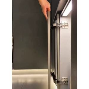 옷장 접이식 캐비닛 측면 슬라이딩 도어 힌지 시스템 댐핑 무소음 레일 개방형 주방 버스
