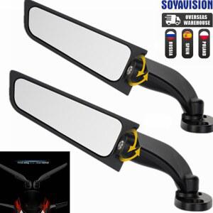 오토바이 윙 미러 BMW S1000RR 혼다 CBR 야마하 YZF R6 R1 R25 R3 R125 R15 용 조정 가능한 회전 백미러 사이드