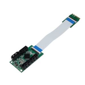 M.2 A E 키 - 4 SATA III 어댑터 10CM 숏 케이블 6Gbps RAID 확장 (미니 PC/NAS/산업용 SSD/HDD용)