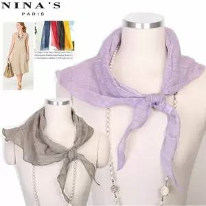 [하프클럽/니나스파리]색감린넨마삼각쁘띠스카프(8SH148)