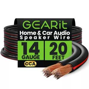 기어릿 14 게이지 스피커 와이어 20피트 발 마커 및 극성 표시가 있는 유연한 케이블 자동차 오디오 홈
