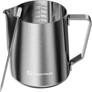 밀크 프로팅 피처 20온스 에스프레소 스팀 컵 커피 카푸치노 라떼 아트 장식 펜 포함 스테인리스 스틸 저그