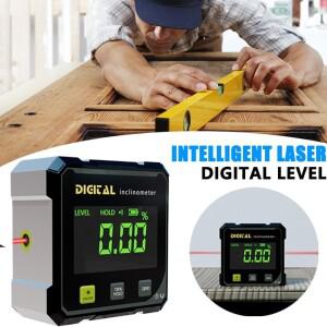 디지털 레벨 앵글 파인더 박스 360도 측정 전문가용 각도기 이중 자석 전자 게이지