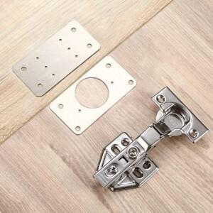 내구성 힌지 수리 플레이트, 브러시드 스테인레스 스틸 고정 브래킷 키트, 가구 주방 옷장 문용, 2 개