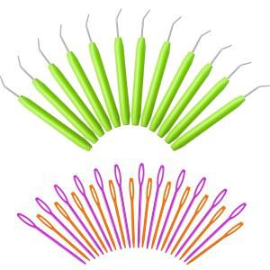 36피스 직조 니트 후크 세트 플라스틱 바늘이 달린 뜨개질 큰 눈 재봉 도구 공예품