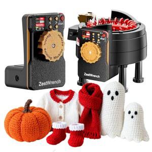 Addi Express 뜨개질 기계용 ZestWrench 전기 기계 어댑터 22, LCD 패널 및 행 카운터, 대부분의 실을 위한 가변 속도 모터 액세서리, 평평한/원형 듀얼 모드