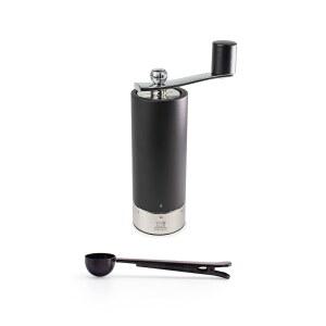 푸조 이센 유셀렉트 소금 & 후추 밀 선물 세트, 18cm-7인치, 검은색 - 스테인리스강 향신료 스쿱 클립(페퍼 밀) 포함